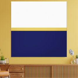 Elegant Deep Navy blauw wit gestreept kleurenblok Canvas Afdruk