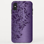 Elegant Deep Paarse Floral Lace Case-Mate iPhone Case (Achterkant)