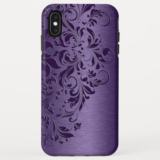 Elegant Deep Paarse Floral Lace Case-Mate iPhone Case (Achterkant)