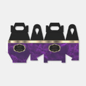 Elegant Deep Paarse marmer en Gold Favor Box Bedankdoosjes (Uitgevouwen)