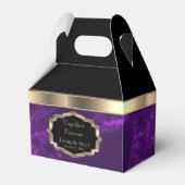 Elegant Deep Paarse marmer en Gold Favor Box Bedankdoosjes (Voorkant Zijde)