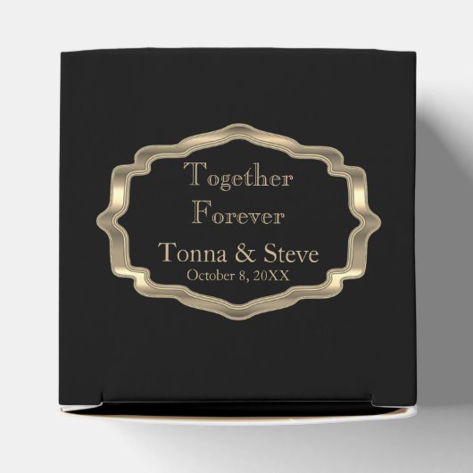 Elegant Deep Paarse marmer en Gold Favor Box Bedankdoosjes (Bovenkant)