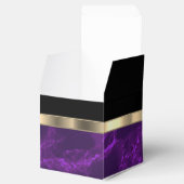 Elegant Deep Paarse marmer en Gold Favor Box Bedankdoosjes (Geopend)