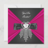 Elegant Deep Pink Black Alle keren Kaart (Voorkant)