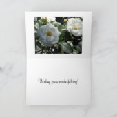 Elegant Deep Pink Rose Birthday Kaart (Binnen)