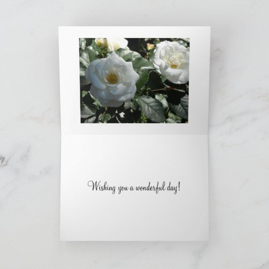 Elegant Deep Pink Rose Birthday Kaart (Binnen)