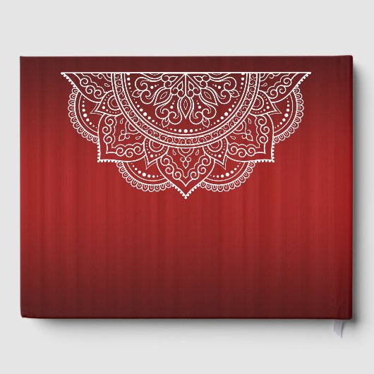 Elegant Deep Red Burgundy Paisley Mandala Gastenboek (Achterkant)