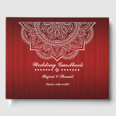 Elegant Deep Red Burgundy Paisley Mandala Gastenboek (Voorkant)