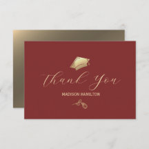 Elegant Deep Red en Gold Graduation Party