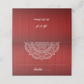Elegant Deep Red en White Paisley Indian Wedding Plaatskaartje (Buitenkant ongevouwen)