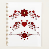 Elegant Deep Red Floral Flourish Planner (Voorkant)