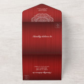 Elegant Deep Red Indian Wedding (geen Env nodig) All In One Uitnodiging (Buitenkant)