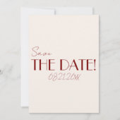 Elegant Deep Red Ivory Old Money Whimsical Wedding Save The Date (Voorkant)