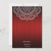 Elegant Deep Red Paisley Indian Hindu Wedding Save The Date (Achterkant)