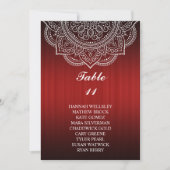 Elegant Deep Red Paisley Wedding Seding Chart Kaart (Voorkant)
