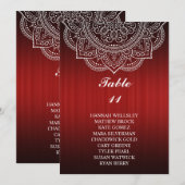 Elegant Deep Red Paisley Wedding Seding Chart Kaart (Voorkant / Achterkant)