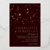 Elegant Deep Red Photo Wedding Persoonlijk Folie Uitnodiging (Voorkant)