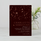 Elegant Deep Red Photo Wedding Persoonlijk Folie Uitnodiging (Staand Voorkant)