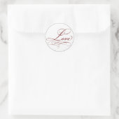 Elegant Deep Red Script Love Sticker (Tas)