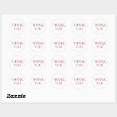 Elegant Deep Red "Thank You"  Ronde Sticker (Vel)