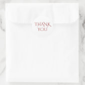 Elegant Deep Red "Thank You"  Ronde Sticker (Tas)