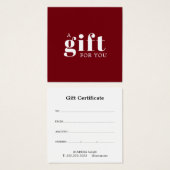 Elegant Deep Red White Beauty Salon Vierkante Visitekaartjes (Voorkant /achterkant)