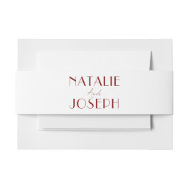 Elegant Deep Red White Burgundy Minimal Wedding Uitnodigingen Wikkel