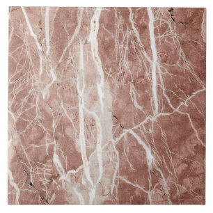 Elegant Deep Roos en White Marble Tegeltje