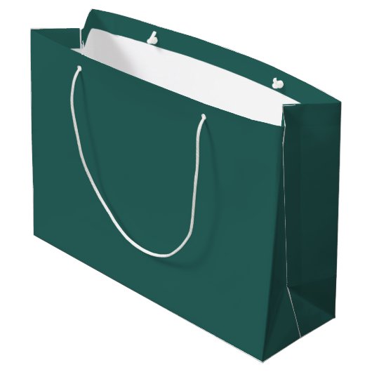 Elegant Deep-Teal Christmas Gift Bag | Modern Holi Groot Cadeauzakje (Achterkant Gekanteld)