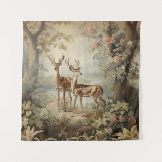Elegant Deer Antiek Woodland Wildlife Wandkleed (Voorkant (horizontaal))