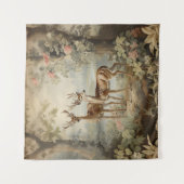 Elegant Deer Antiek Woodland Wildlife Wandkleed (Voorkant)