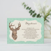 Elegant Deer Antlers Rustic Country Routebeschrijv Informatiekaartje (Staand voorkant)