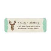 Elegant Deer Antlers Rustic country Weddenschap Etiket (Voorkant)