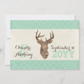 Elegant Deer Antlers Rustic country Weddenschap Kaart (Achterkant)