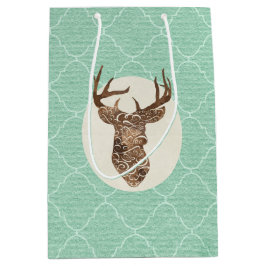 Elegant Deer Antlers Rustic country Weddenschap Medium Cadeauzakje