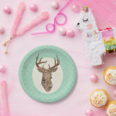 Elegant Deer Antlers Rustic country Weddenschap Papieren Bordje (Feest)