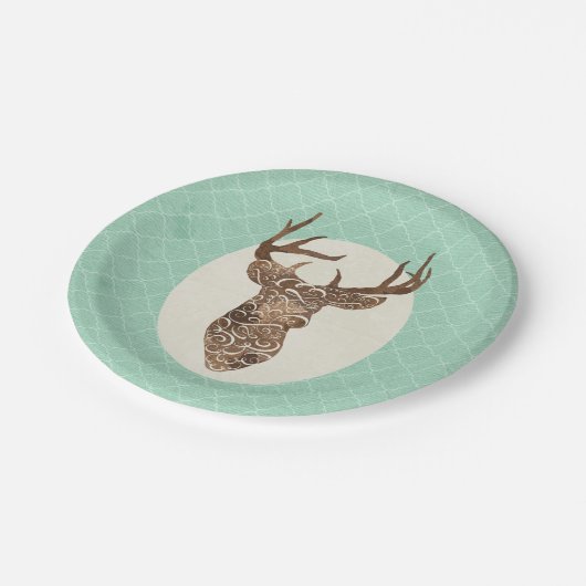 Elegant Deer Antlers Rustic country Weddenschap Papieren Bordje (Gekanteld)