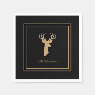 Elegant Deer Black & Tan Farmhouse Style Servet