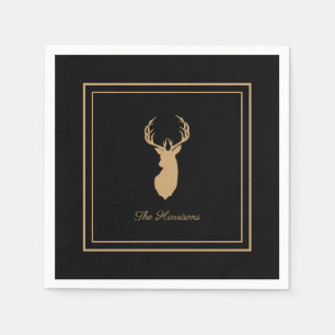 Elegant Deer Black & Tan Farmhouse Style Servet