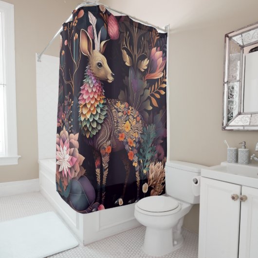 Elegant Deer Design Shower Curtain Douchegordijn (In situ)