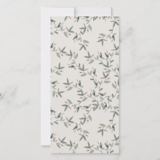 Elegant Deer Floral Crest Vrijgezellenfeest Invite Bedankkaart (Achterkant)