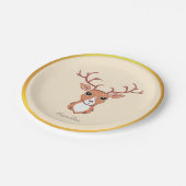 Elegant Deer, Golden Lijst op Light Beige Papieren Bordje (Gekanteld)
