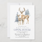 Elegant Deer kerstboomvakantie Open House Kaart (Voorkant)