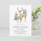 Elegant Deer kerstboomvakantie Open House Kaart (Staand voorkant)