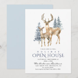 Elegant Deer kerstboomvakantie Open House Kaart