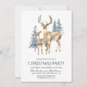 Elegant Deer Pine Tree Feest Kaart (Voorkant)