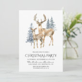 Elegant Deer Pine Tree Feest Kaart (Staand voorkant)
