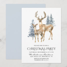 Elegant Deer Pine Tree Feest Kaart