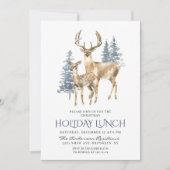 Elegant Deer Pine Tree Kerstfeestdag Kaart (Voorkant)