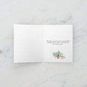 Elegant Deer Poinsettia Merry kerstgroet Feestdagen Kaart (Binnen)